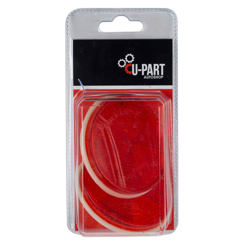 U Part Reflector Round Centre Bolt Red 60 Mm 2 Pk