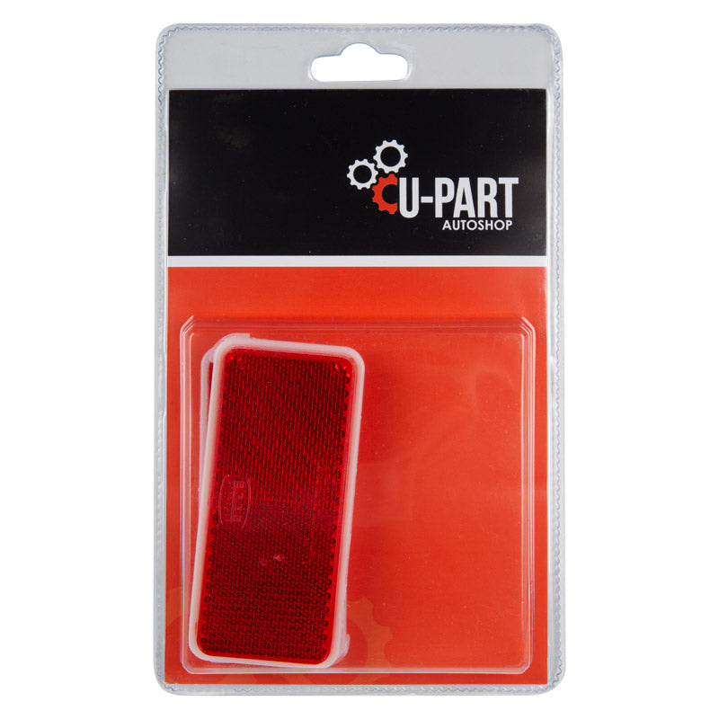 U Part Reflector Square Stick On Red 90 Mm 2 Pk