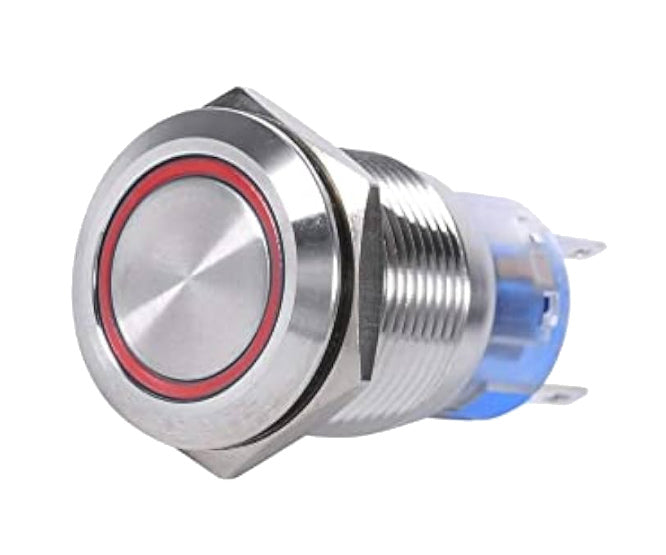 Push Button Switch No/Nc Spdt 5 A 12 V M19 D=22 L=35 Mom Red Debulk Las3 19 F W11 Em Rd