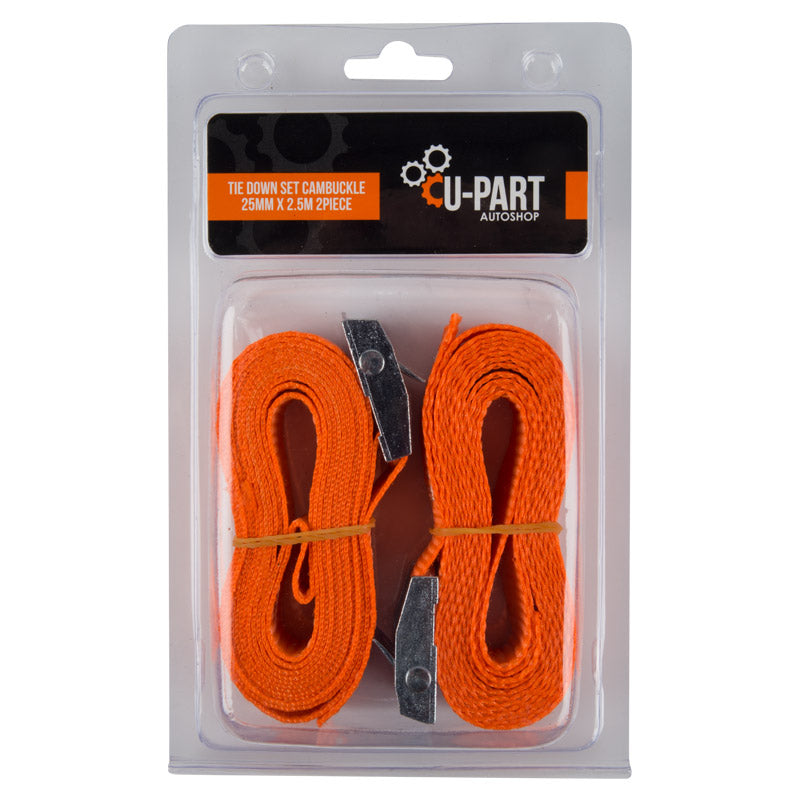 U Part Tie Down Set Cambuckle 25 Mm 2.5 M 2 Pc