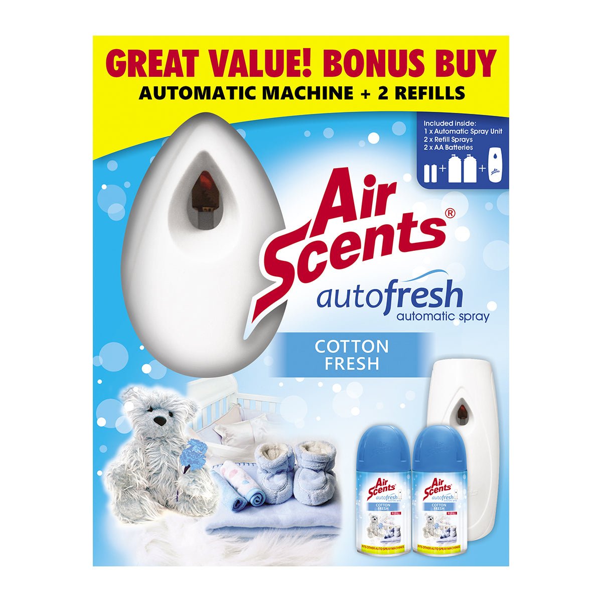 Air Scents Automat Machine Inc 2 Cot Fres 250 Ml