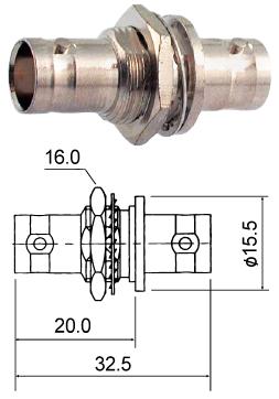 Adapter Bnc Socket To Bnc Socket Bulkhead M5563