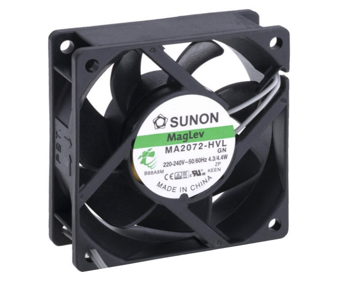 220 V Axial Fan 70sqx25mm Maglev 28 Cfm Lead Ma2072 Hvl.Gn