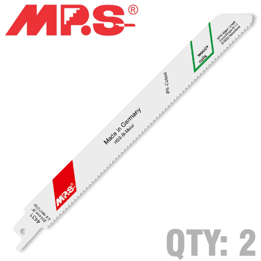 Sabre Saw Blade 10 Tpi 200 X 180 Mm Metal 2/Pk