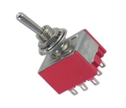 Mini Toggle Switch Tpdt On Off On Sol Red Mts 303 A1 R