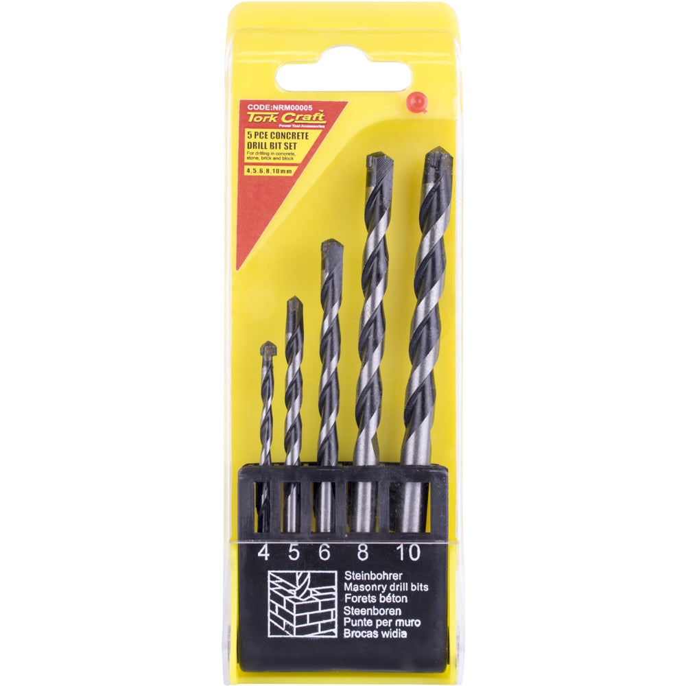 Masonry Drill Bit Set 5 Pc 4 10 Mm