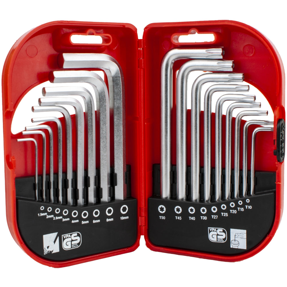 18 Pc Combo Hex Key Chrome Vanadium Set