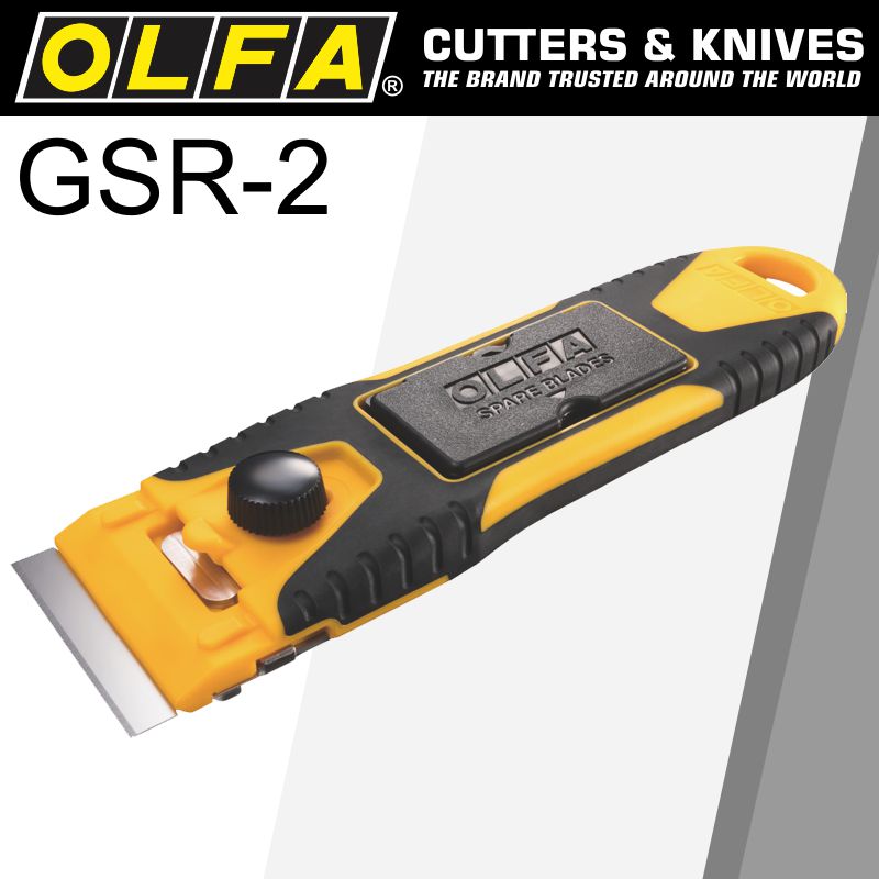 Olfa Compact Slim Glass Scraper S/Steel Blade 40 Mmx18 Mm Inc 6 Blades