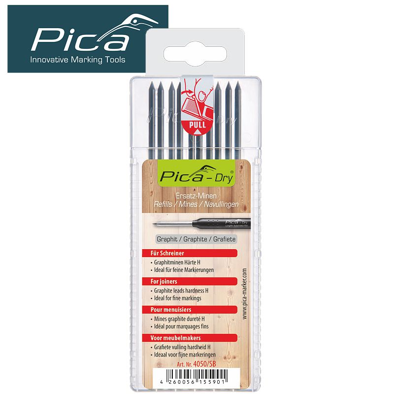 Pica Dry Refills 10 Pc Graphite H In Blister