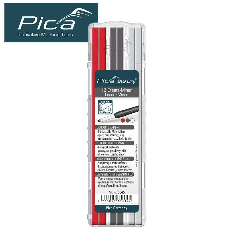 Pica Big Dry Refill Set Assorted Graphite & White & Red