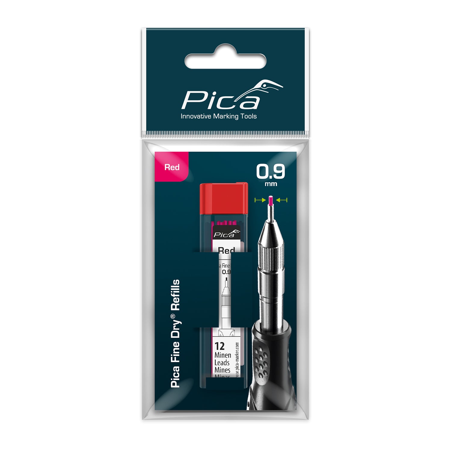 Pica Fine Dry Refill Set Red Blister Version (12)