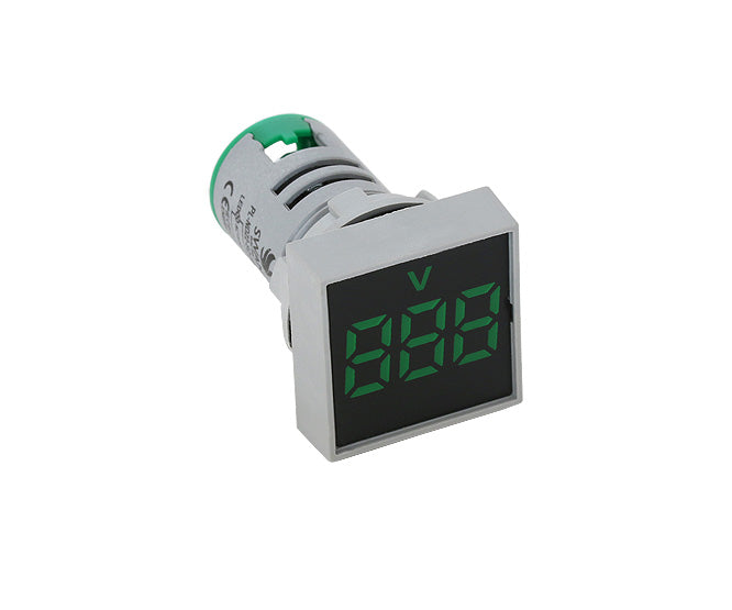 Voltmeter Indicator Squ 500 Vac 22mm Green Pl Nd22 Sq 500 A G