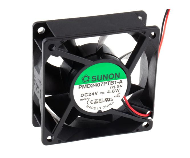 24 Vdc Axial Fan 70sq X25mm Ball 49 Cfm Lead Pmd2407 Ptb1 A(2).Gn *D*