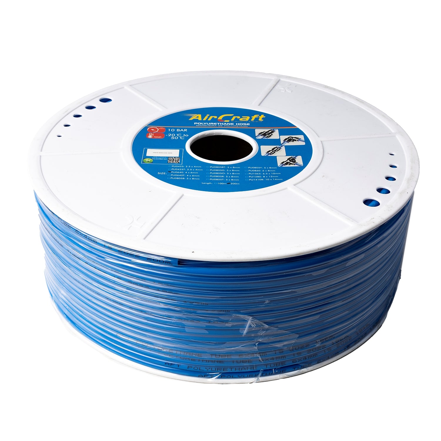 Polyurethane Hose Blue 6 Mm O.D. Per Metre (200 M Per Roll)