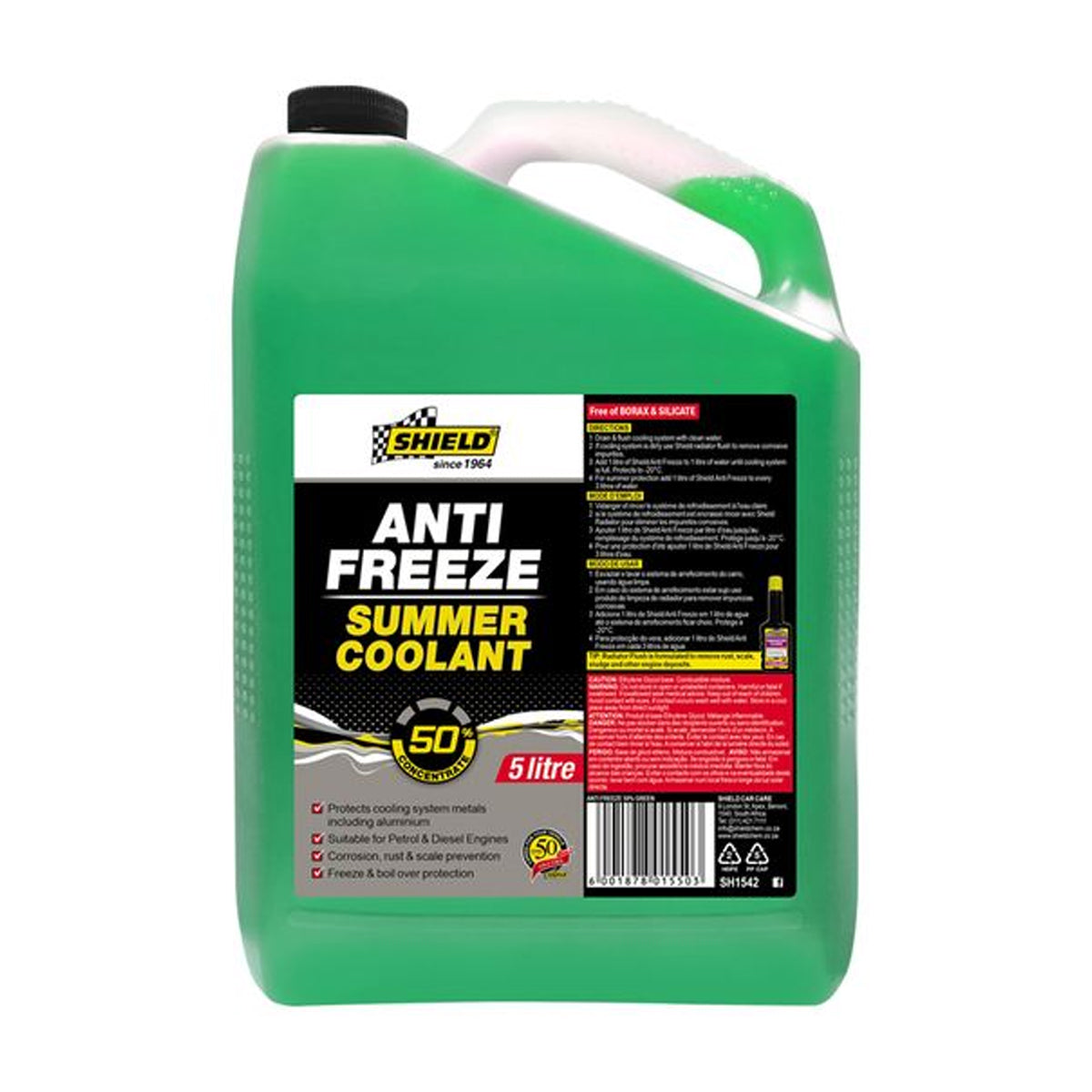 Shield Anti Freeze Summer Cooolant 50% Green 5 L