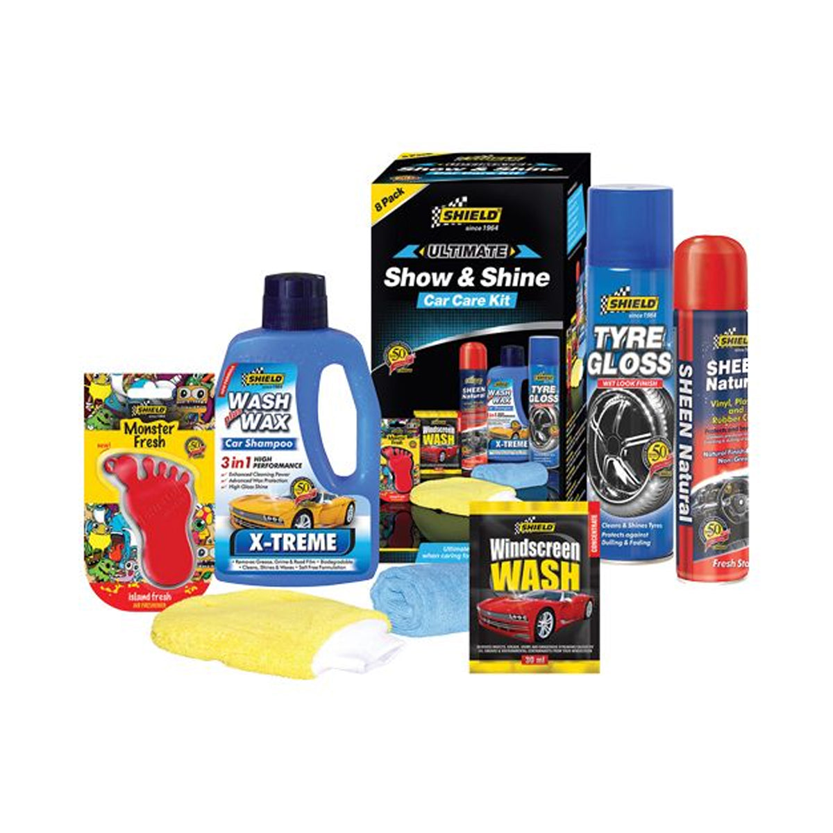 Shield Show N Shine Car Care Kit 8 Pce