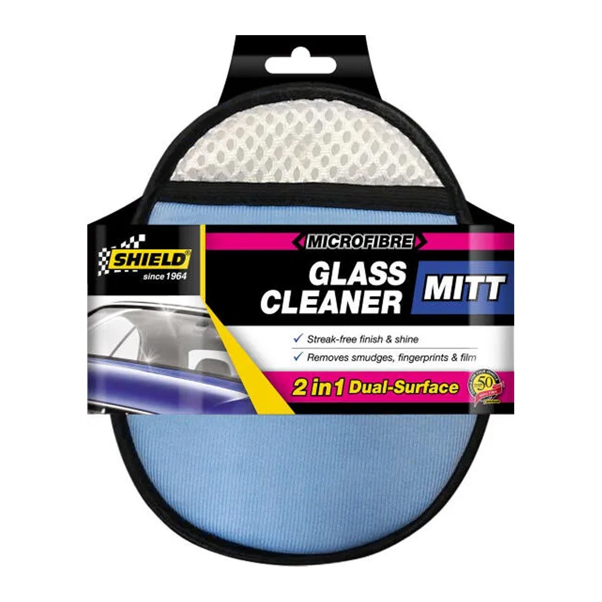 Shield Microfibre Glass Cleaner Mitt Std