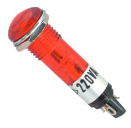 Lamp Neon Red 220 Vac P=10mm R763 Rd