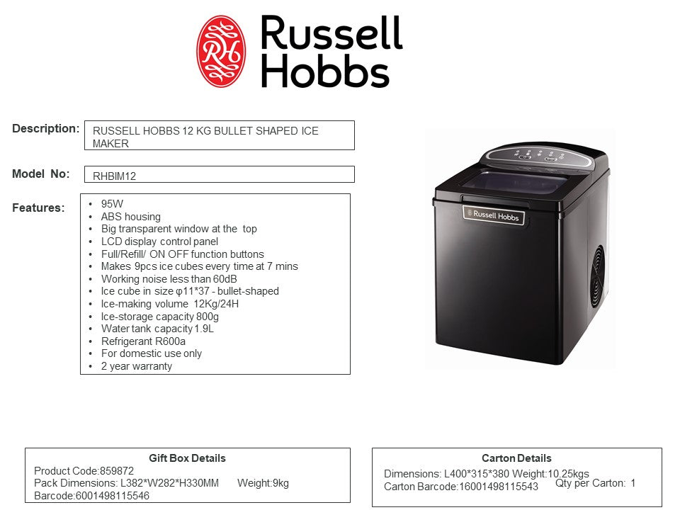 RHBIM12-RUSSELL-HOBBS-BULLET-SHAPED-ICE-MAKER