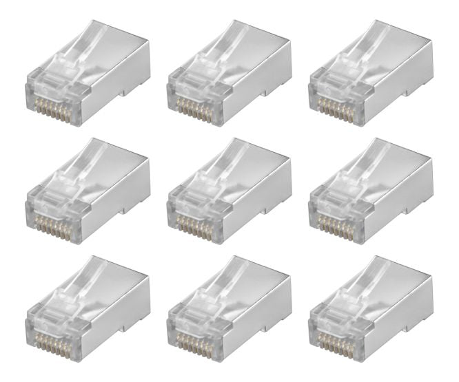 8 W Shielded Feedthrough Plug Cat6 1.2mm Holes 100/Bag Ez Cat5 E Cat6 1.2 S