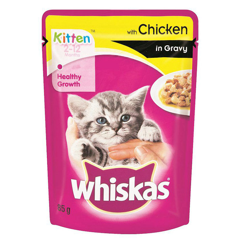 Whiskas Cat Food Pouch Kitten Poultry In Gray 85 G