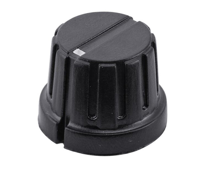 Knob Pla Blk Rnd Lin 21x16x6.4 S8878 Bk