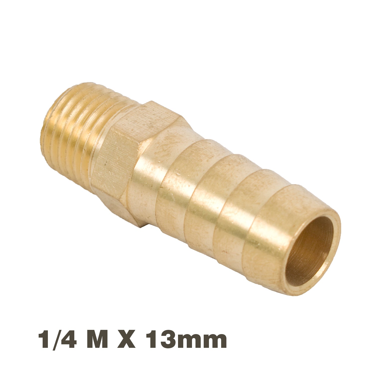 Hose Tail Connector Brass 1/4 M X 13 Mm