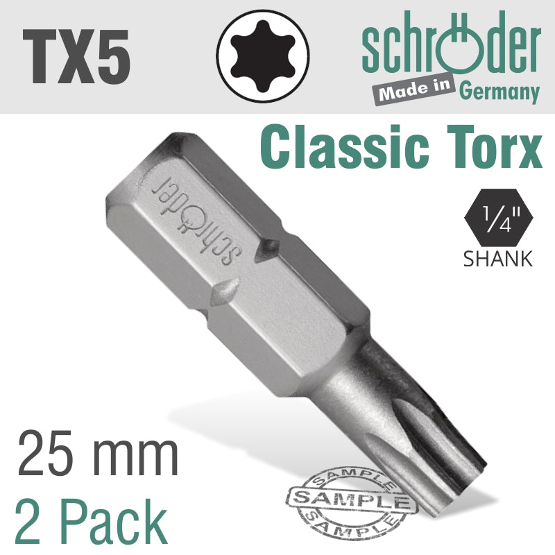 Torx Tx5 Classic Bit 25 Mm 2 Cd