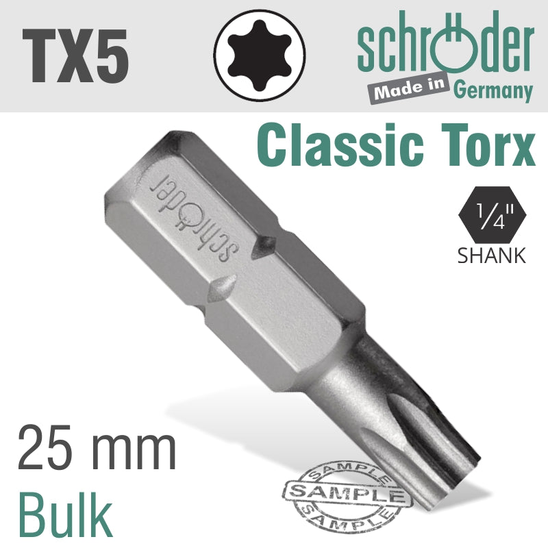 Torx Tx 5 Classic Bit 25 Mm