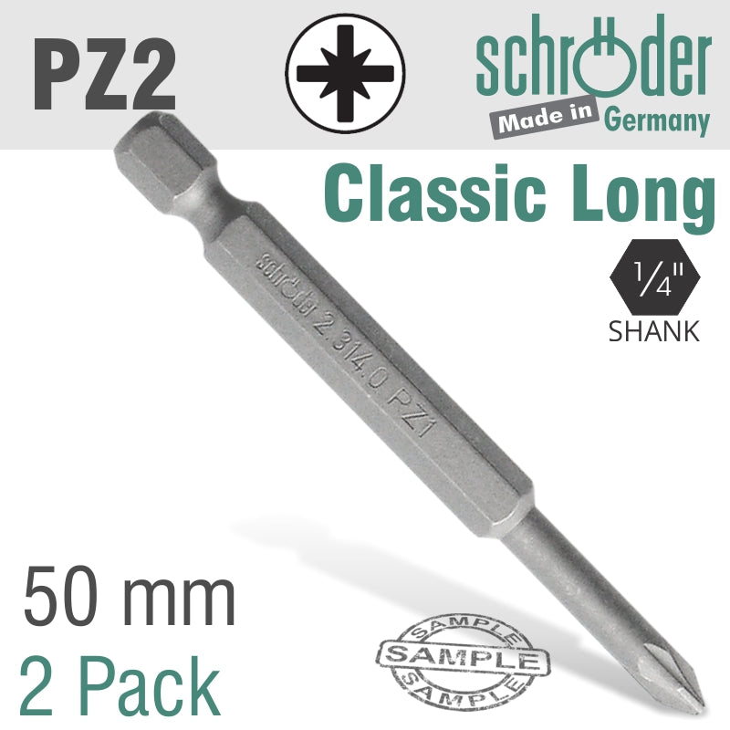 Pozi No.2 X 50 Mm Classic Power Bit 2 Cd