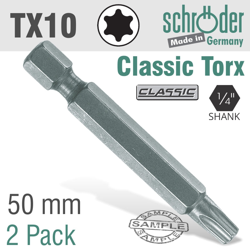 Torx Tx10 X50 Mm Classic Power Bit 2/Cd