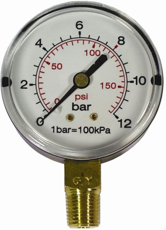 Press. Gauge 63 Mm 1/4' Bot. Fit 0 16 Bar 0 1600 Kpa