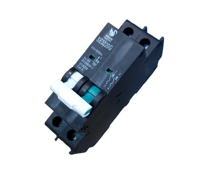 I-Circuit Breaker Samite 20 A 3 Ka 2 P Emhlophe Noma Eluhlaza Se 3220 G