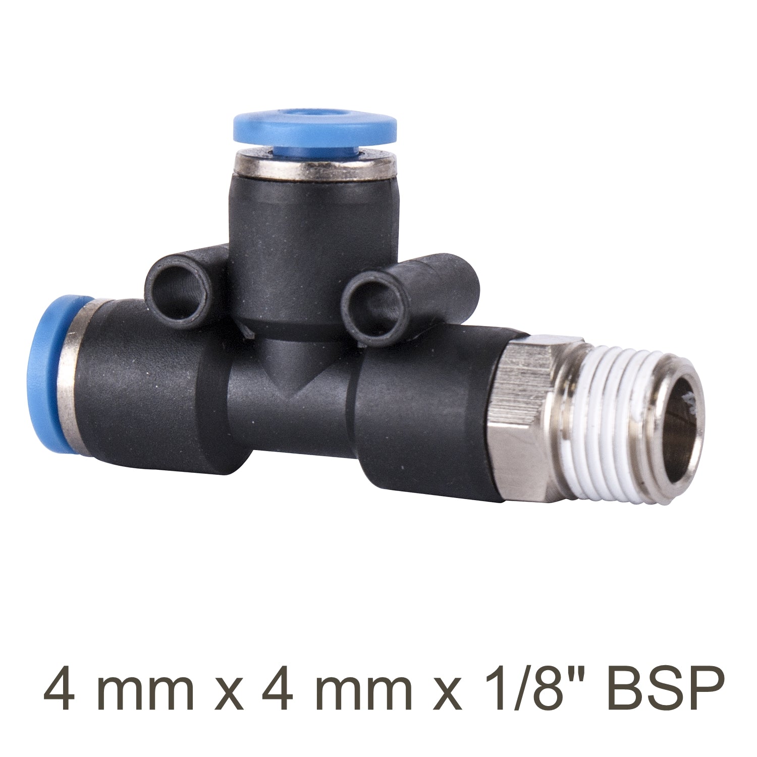 Pu Hose Fitting Tee 4 Mm X 4 Mm X 1/8'm