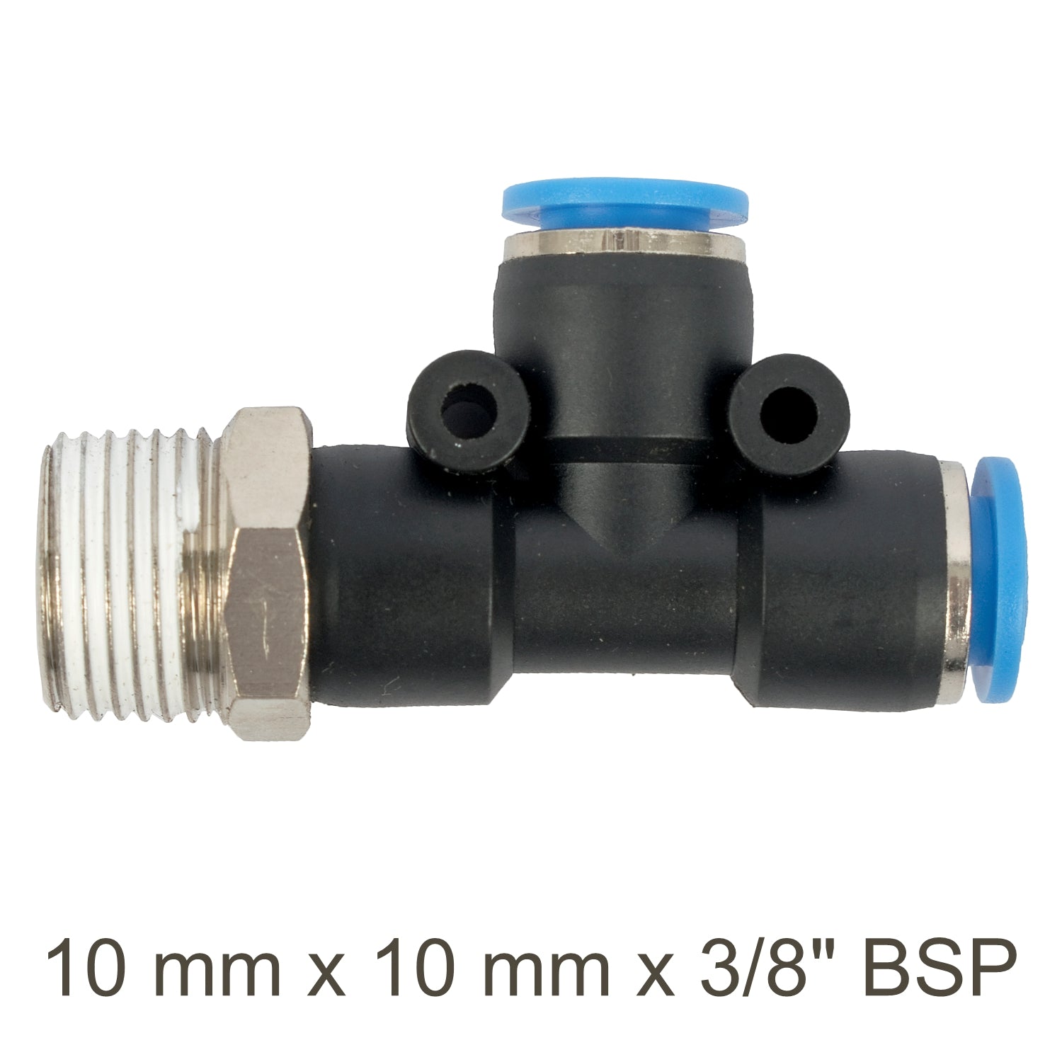 Pu Hose Fitting Tee 10 Mm X 10 Mm X 3/8'm