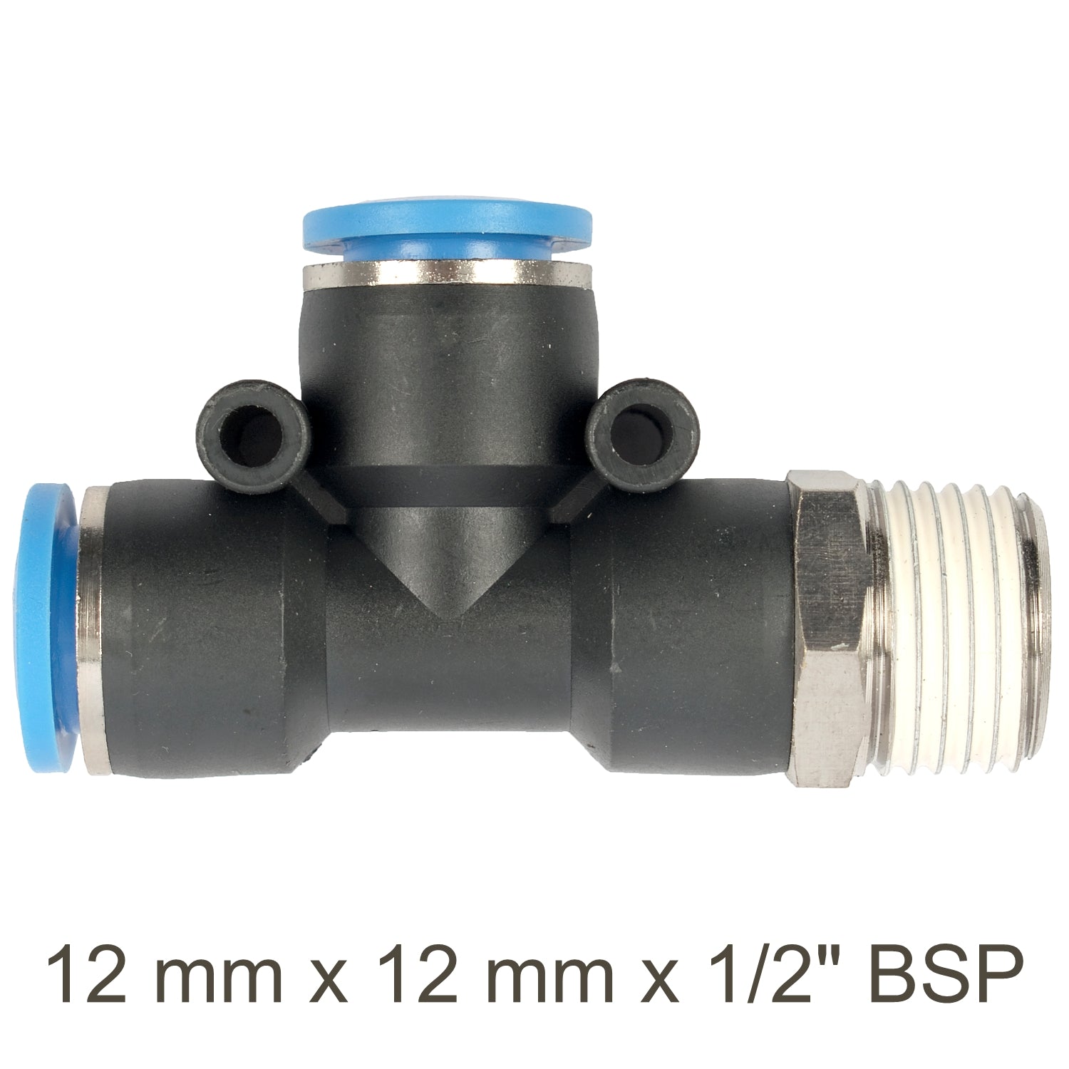 Pu Hose Fitting Tee 12 Mm X 12 Mm X 1/2'm