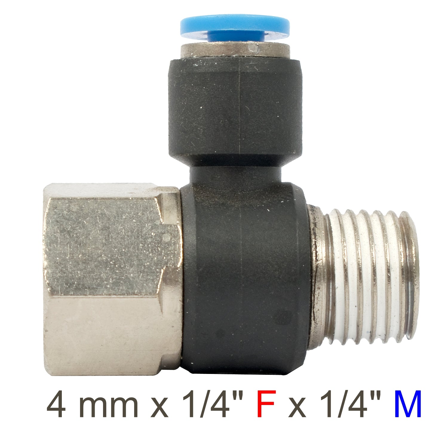 Pu Hose Fitting Tee 4 Mm X 1/4'f X 1/4'm