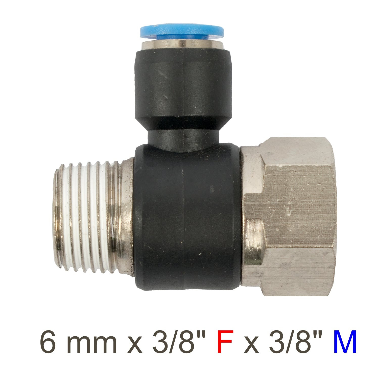 Pu Hose Fitting Tee 6 Mm X 3/8'f X 3/8'm