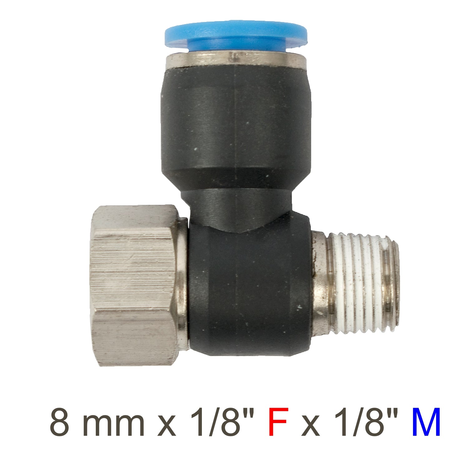 Pu Hose Fitting Tee 8 Mm X 1/8'f X 1/8'm