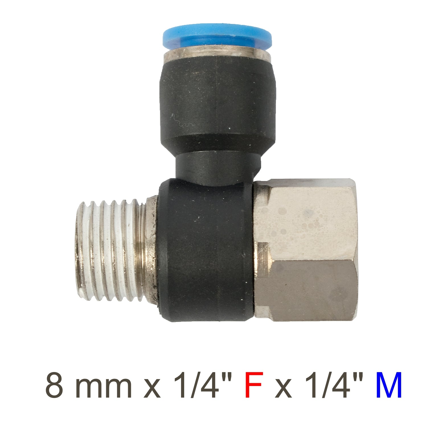 Pu Hose Fitting Tee 8 Mm X 1/4'f X 1/4'm