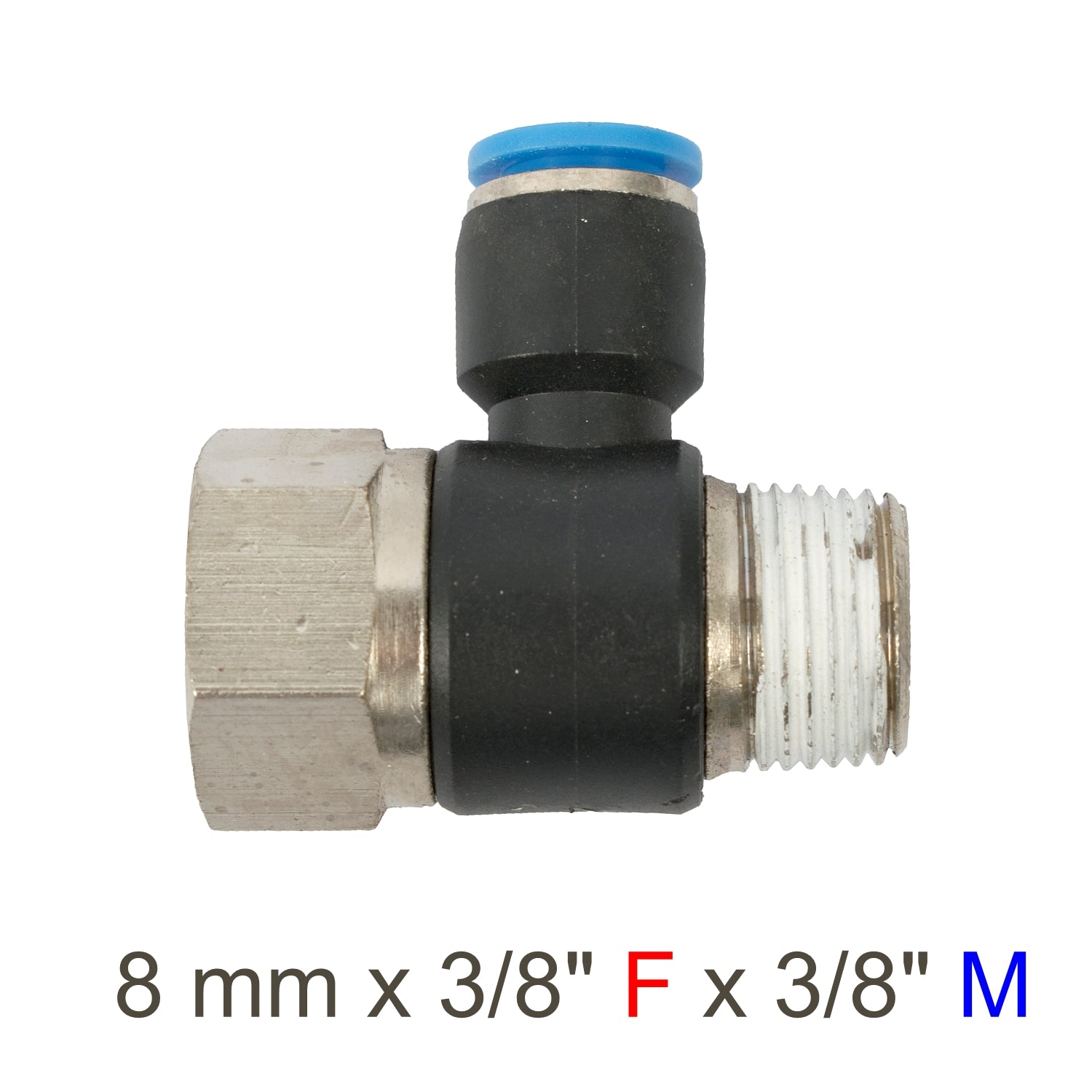 Pu Hose Fitting Tee 8 Mm X 3/8'f X 3/8'm