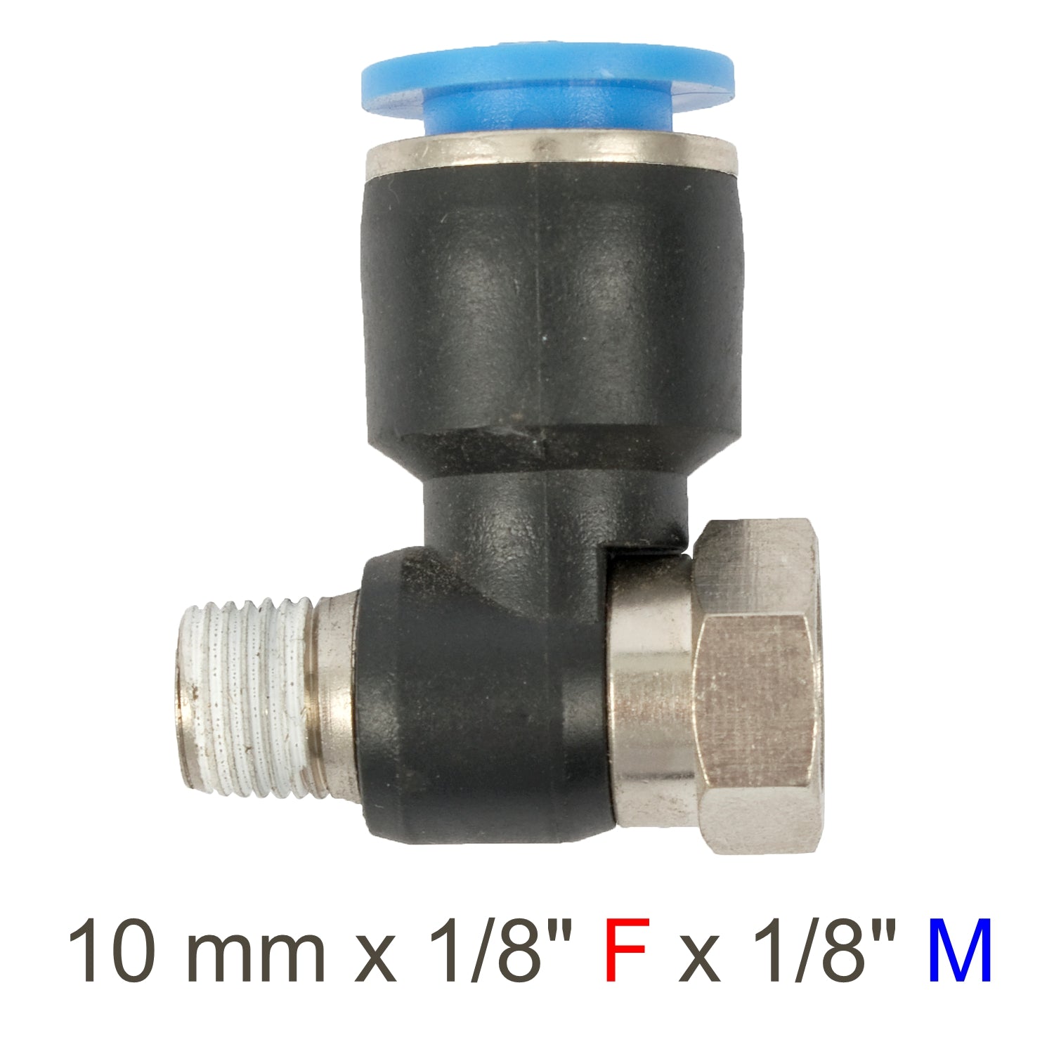 Pu Hose Fitting Tee 10 Mm X 1/8'f X 1/8'm