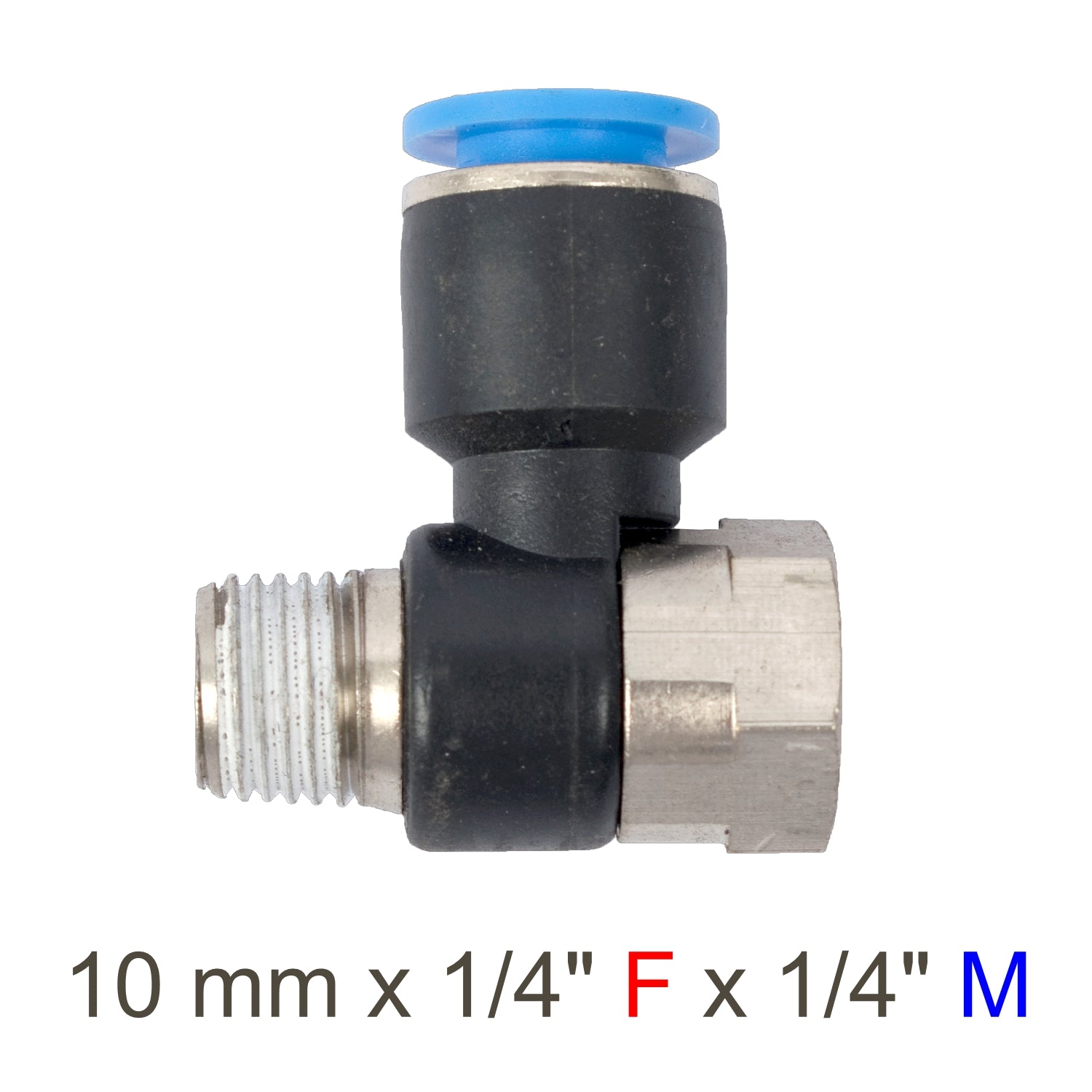 Pu Hose Fitting Tee 10 Mm X 1/4'f X 1/4'm