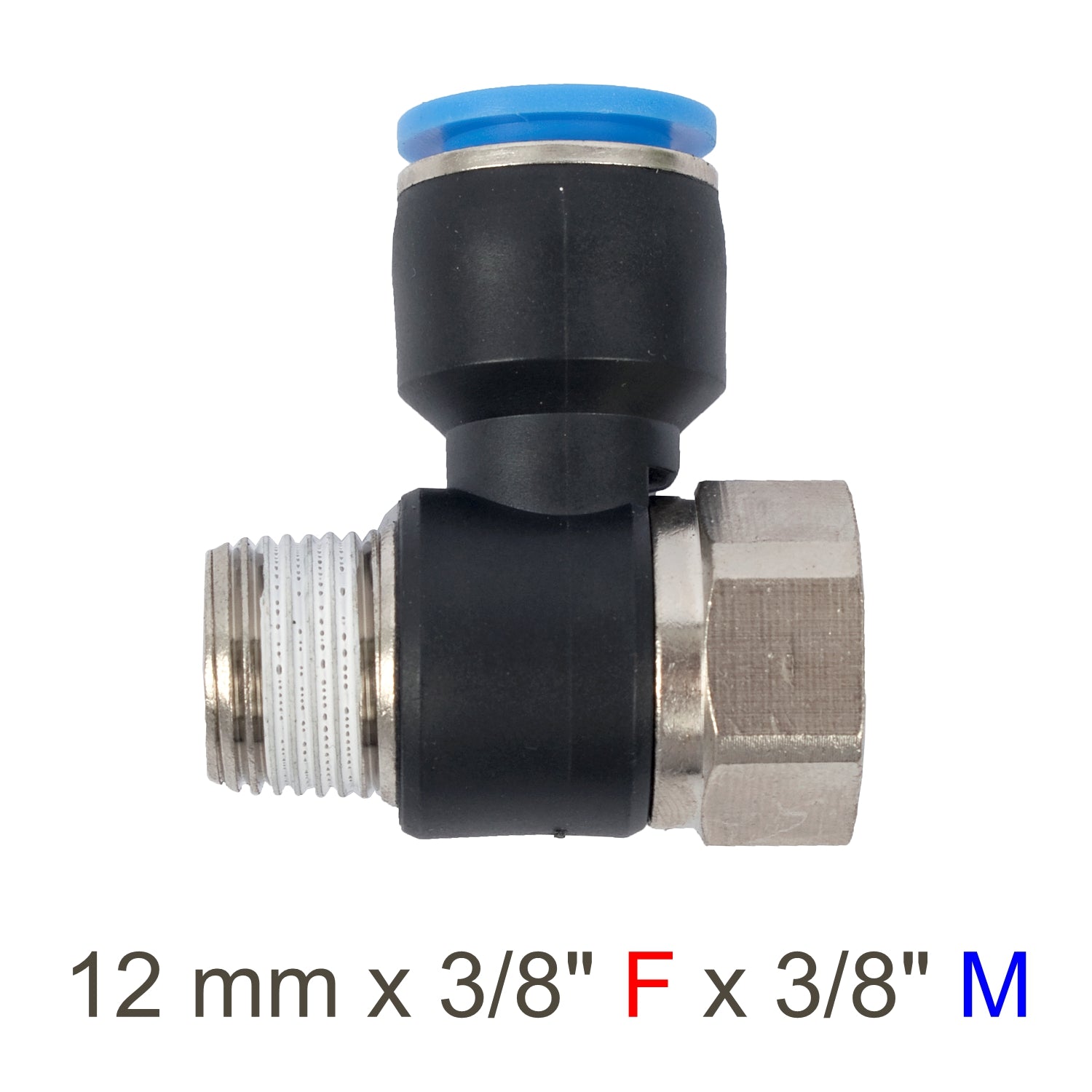 Pu Hose Fitting Tee 12 Mm X 3/8'f X 3/8'm