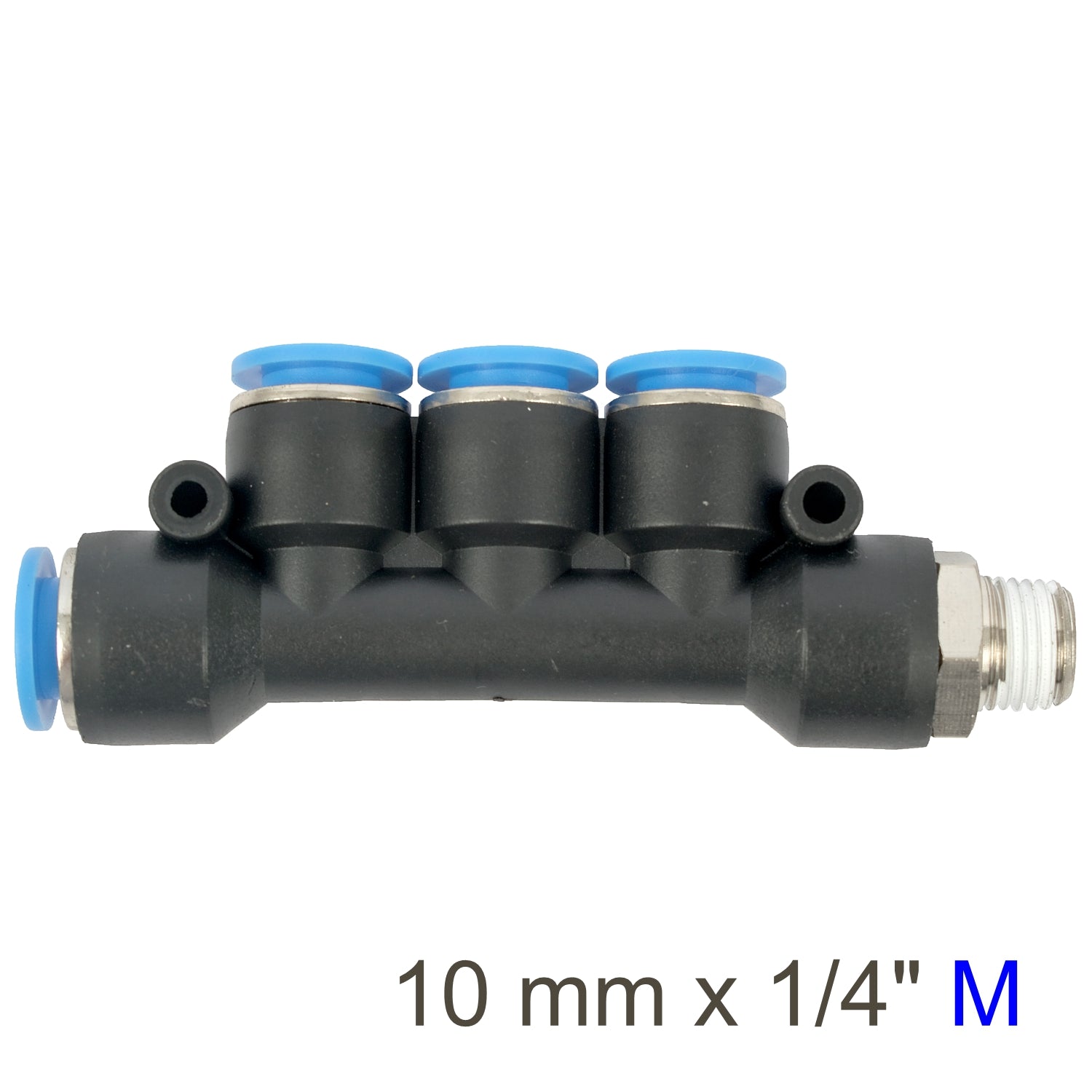 Pu Hose Fitting Manifold 4 X 10 Mm Port X 1/4'm