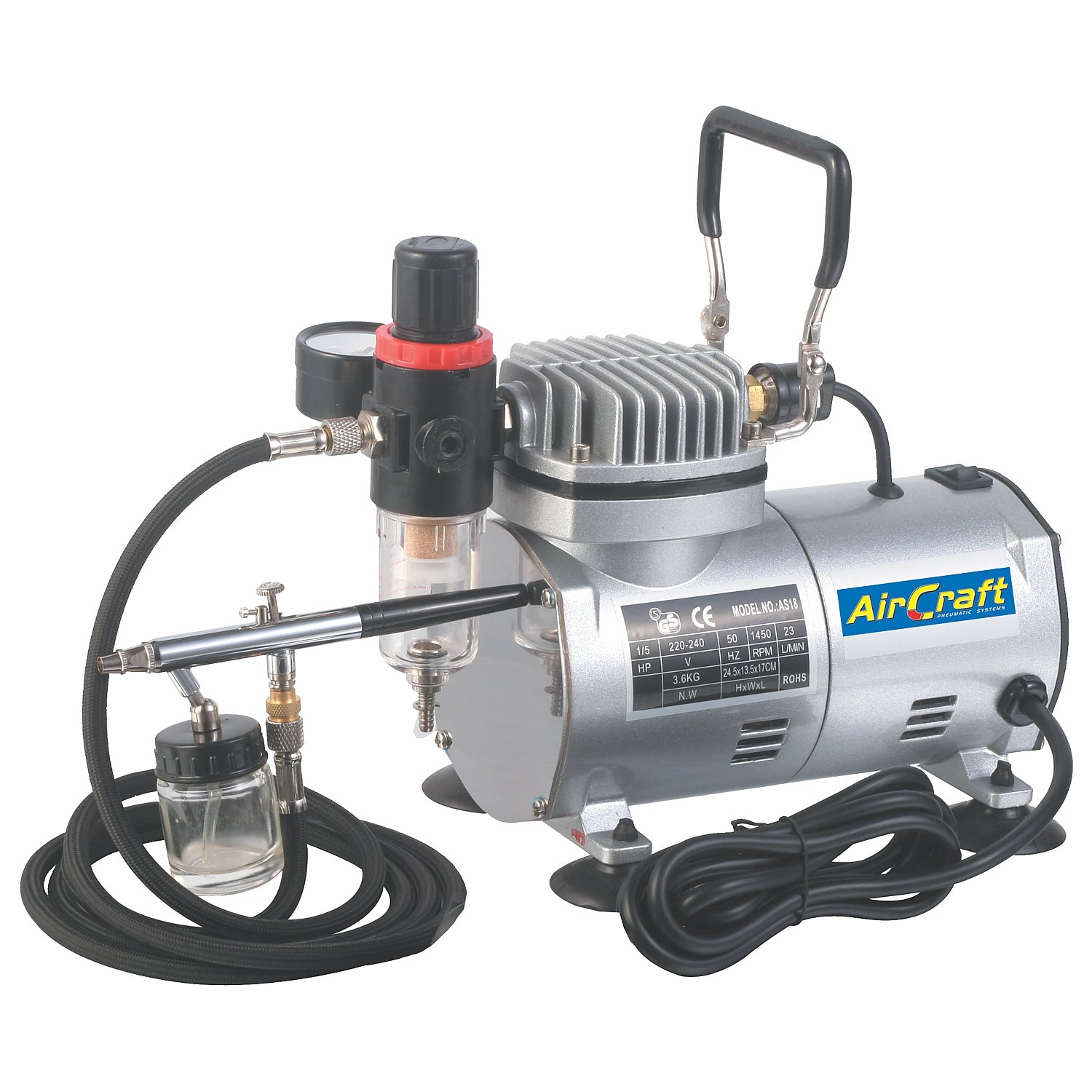 Compressor With Airbrush Kit And Hose