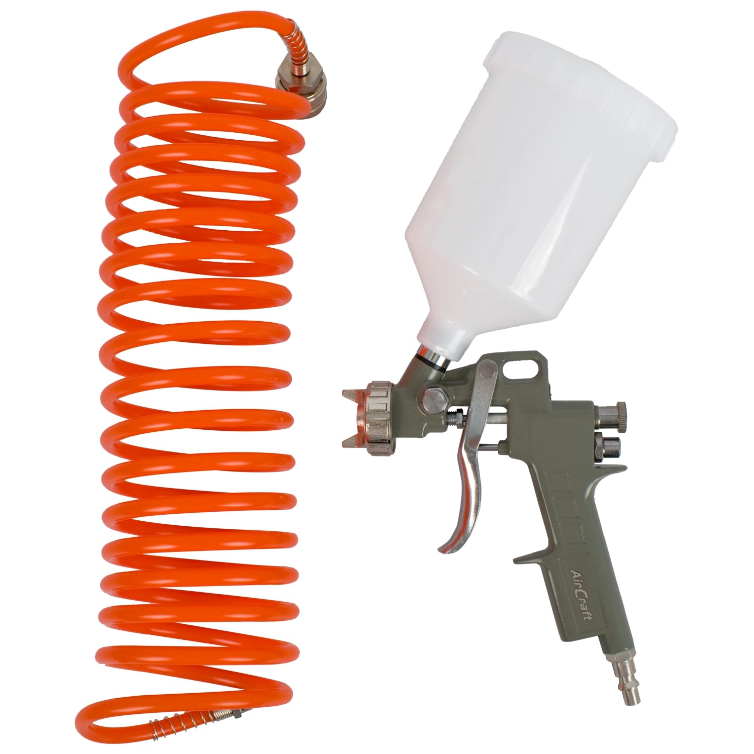 Grav Feed Spray Gun 1.5 Mm Nozzle With 5 M Spiral Hose