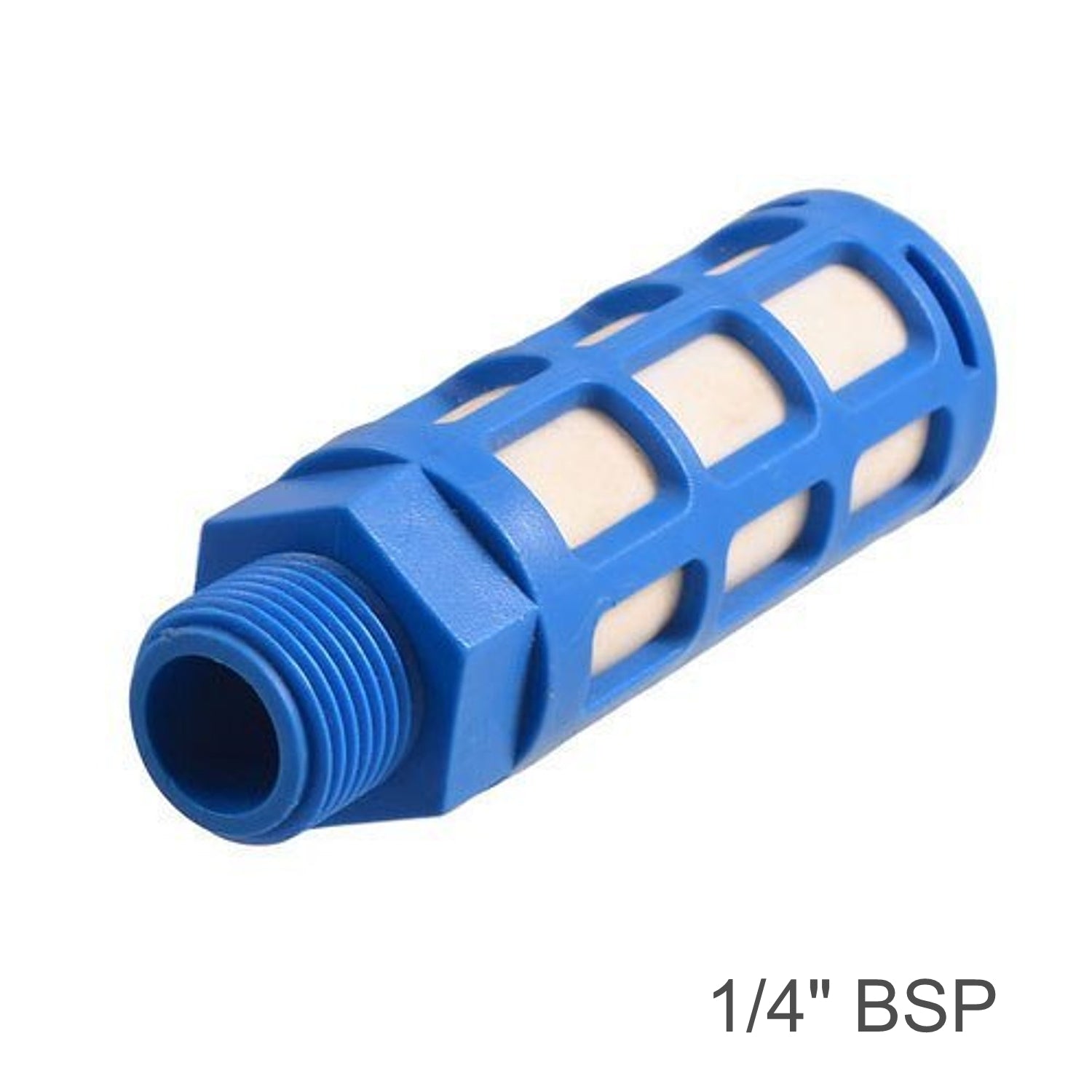 Plastic Breather Silencer 1/4' M Blue