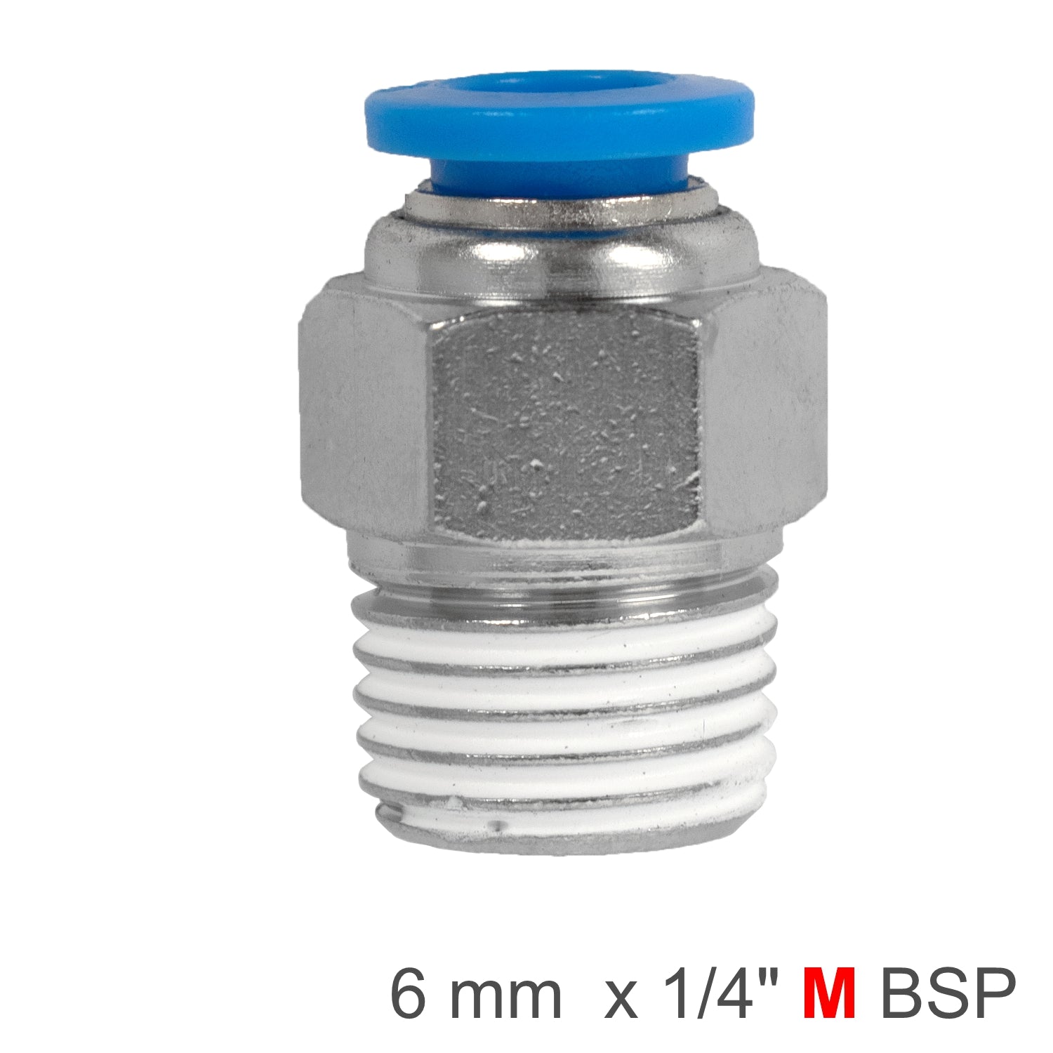 Pu Hose Fitting Straight Stud 6 Mm 1/4 M