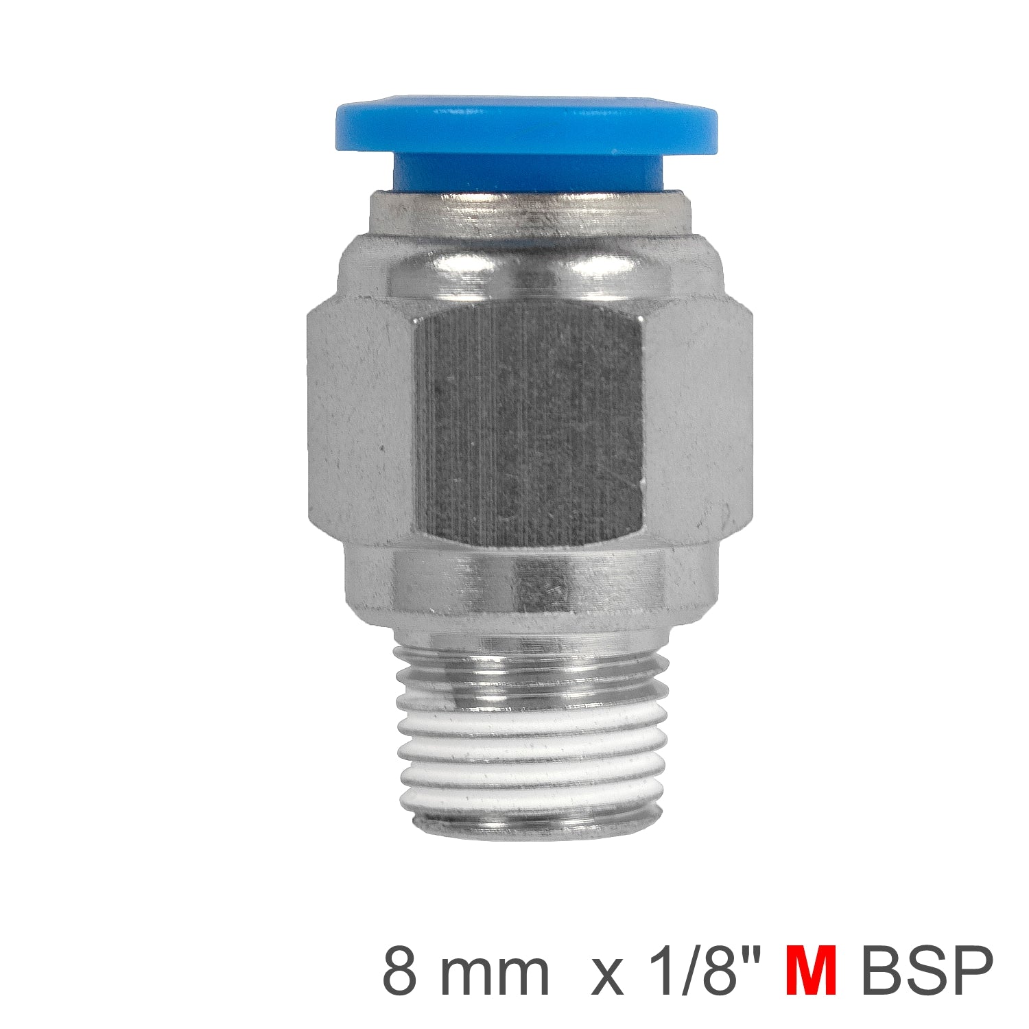 Pu Hose Fitting Straight Stud 8 Mm 1/8 M